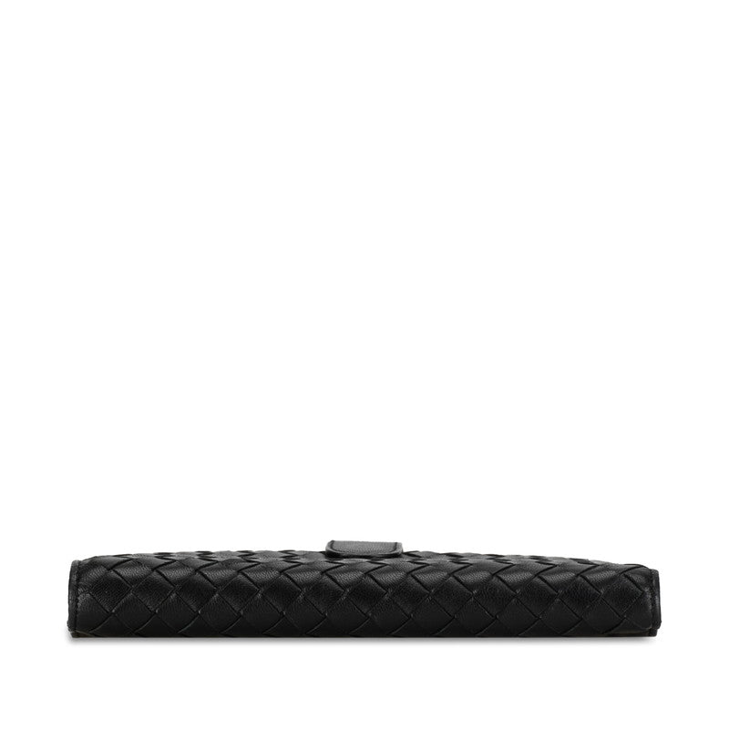 Bottega Veneta Intrecciato Leather Long Wallet Black