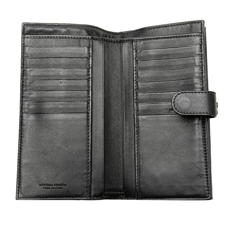 Bottega Veneta Intrecciato Leather Long Wallet Black