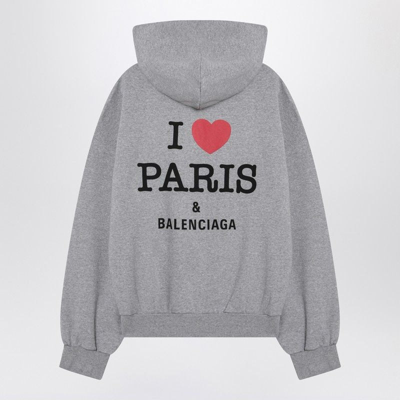 BALENCIAGA Oversized Zip-Up Hoodie - I Love Paris