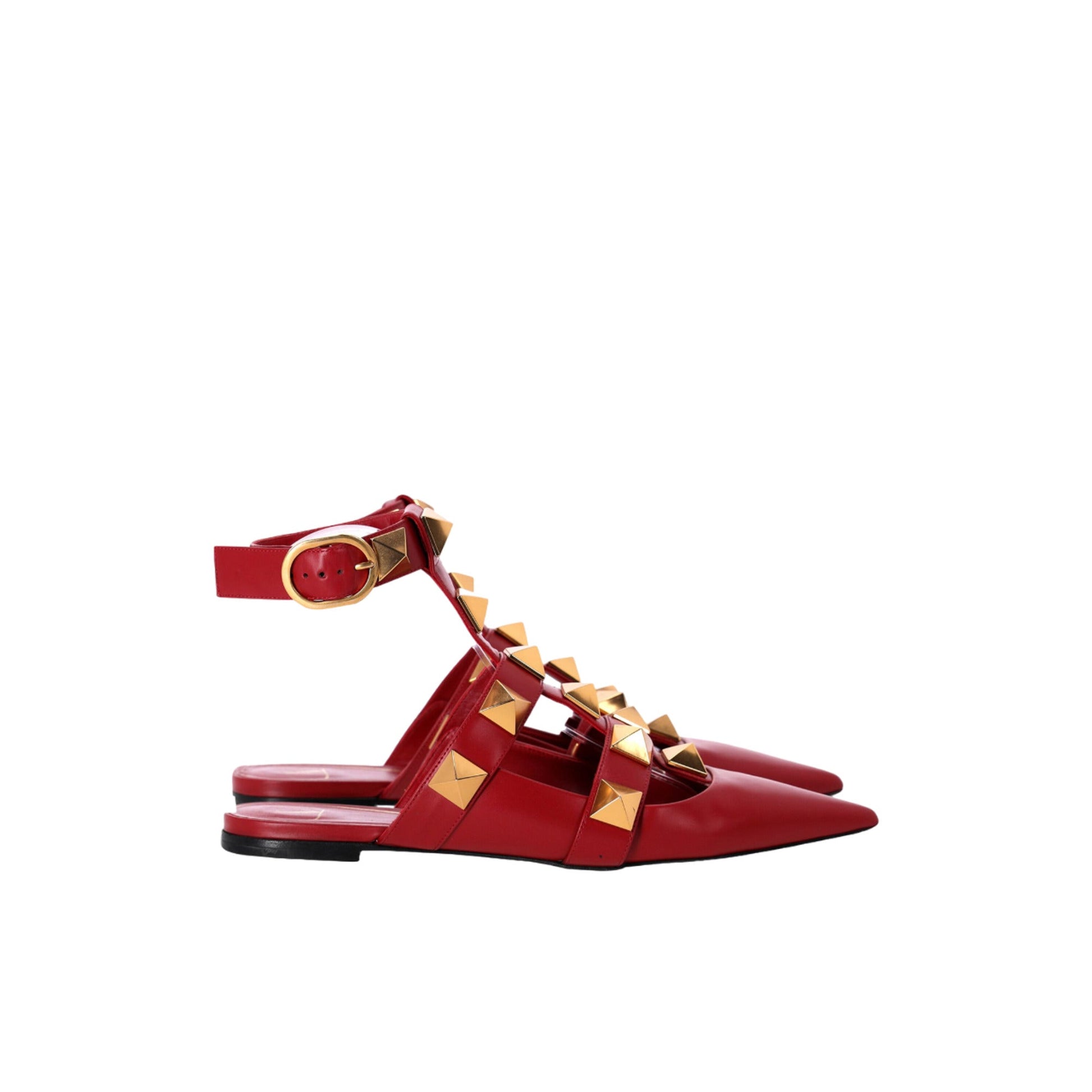 Valentino Garavani Roman Stud Ballet Flats 37 Red