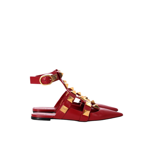 Valentino Garavani Roman Stud Ballet Flats 37 Red