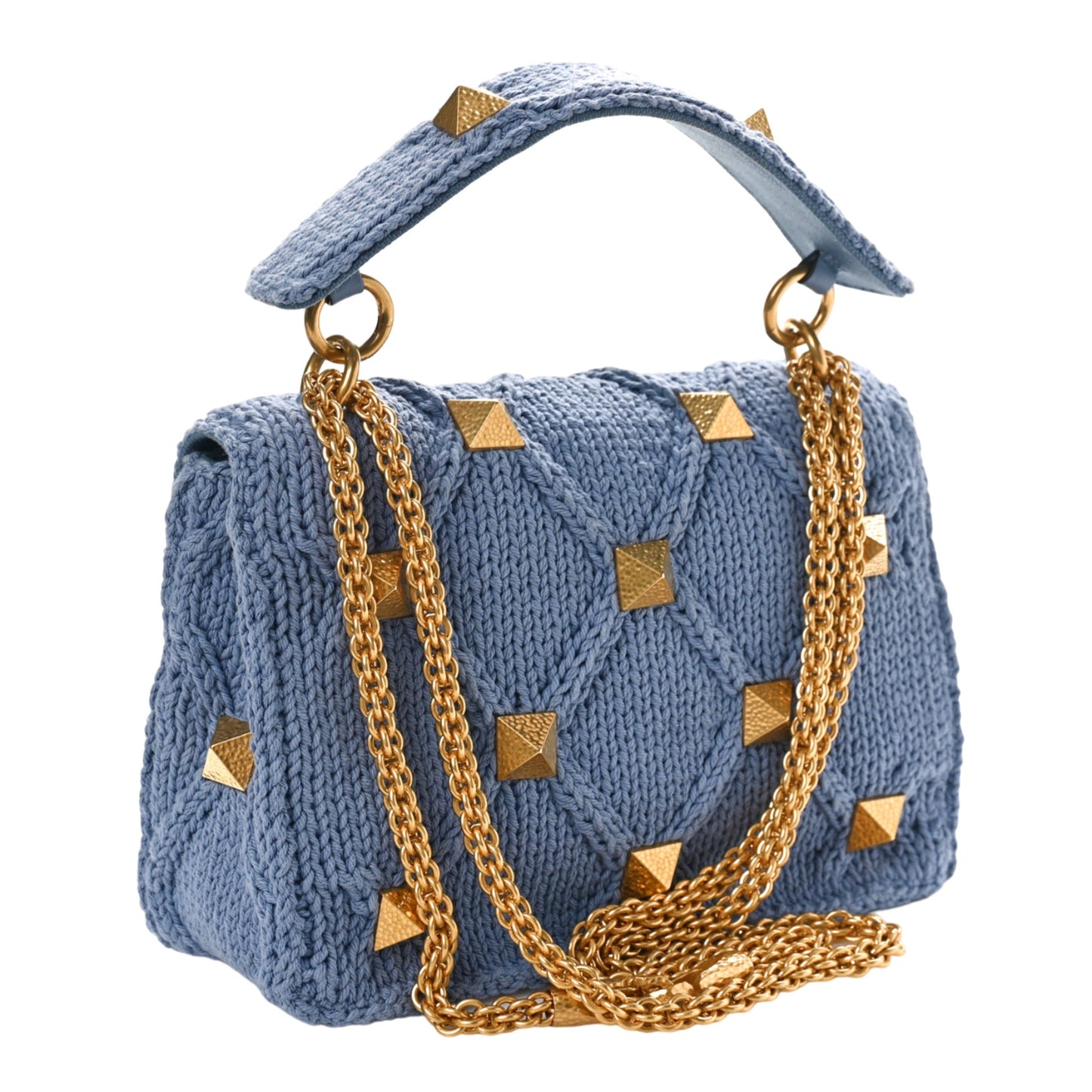 Valentino Garavani Knit Roman Stud Shoulder Bag