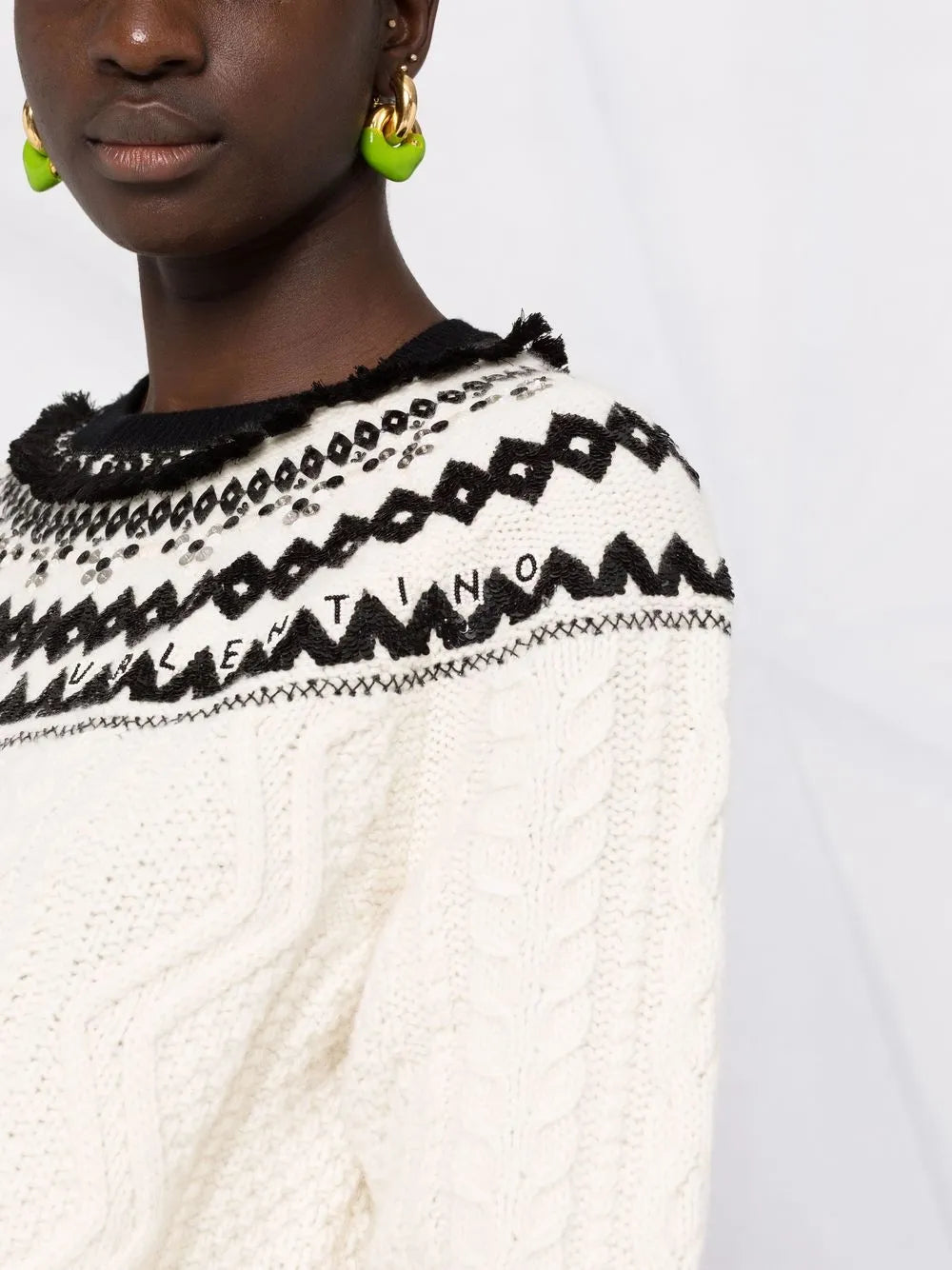 Valentino Foulard Archive Cable-Knit Jumper