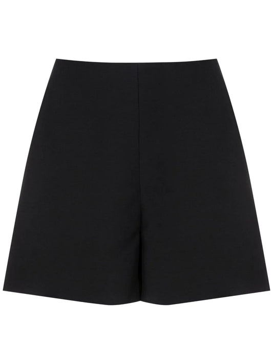 Valentino Garavani High-Waist Wool-Silk Shorts 36 Black