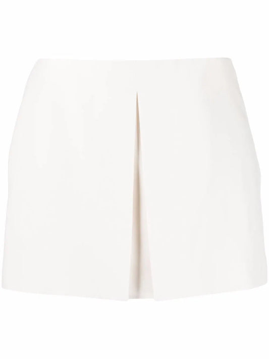Valentino Garavani Inverted Pleat-Detail Skort 40 Ivory