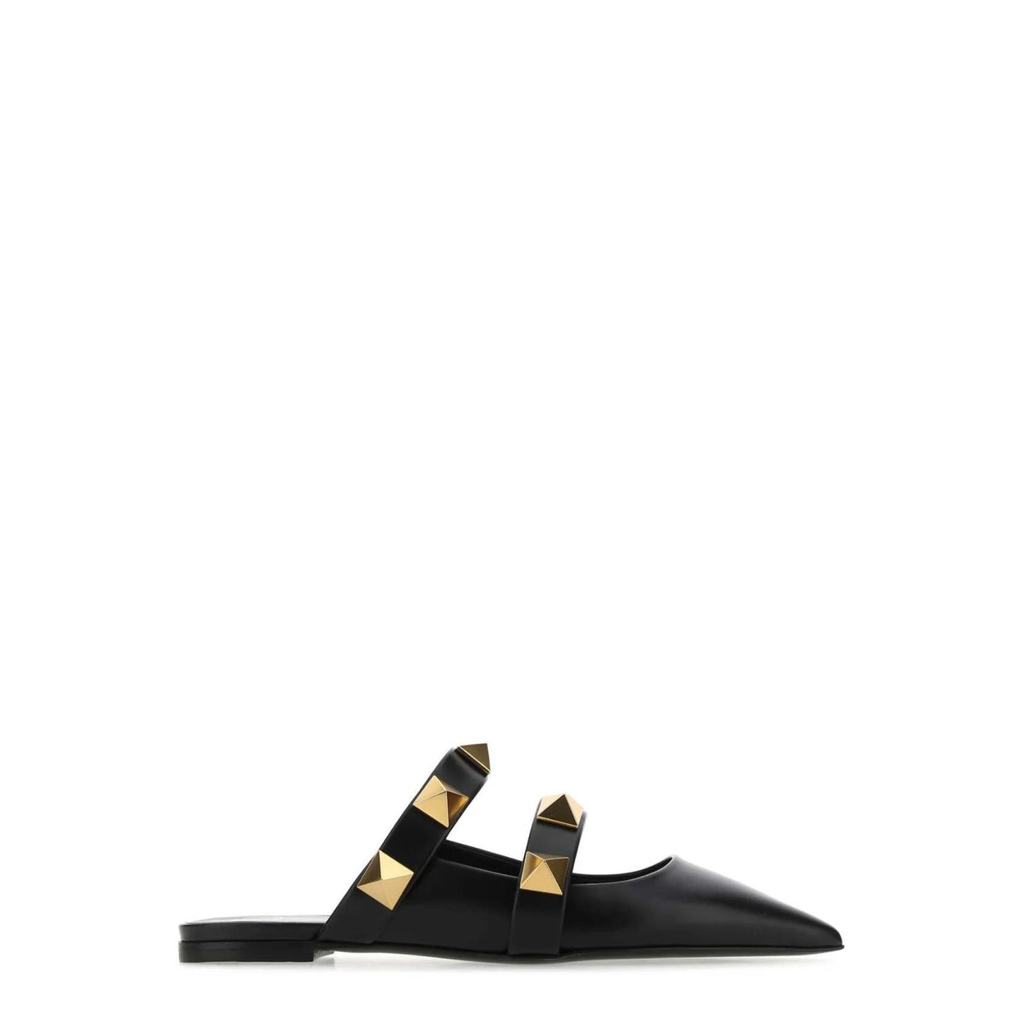 Valentino Garavani Roman Stud Pointed Toe Mules 35 Black