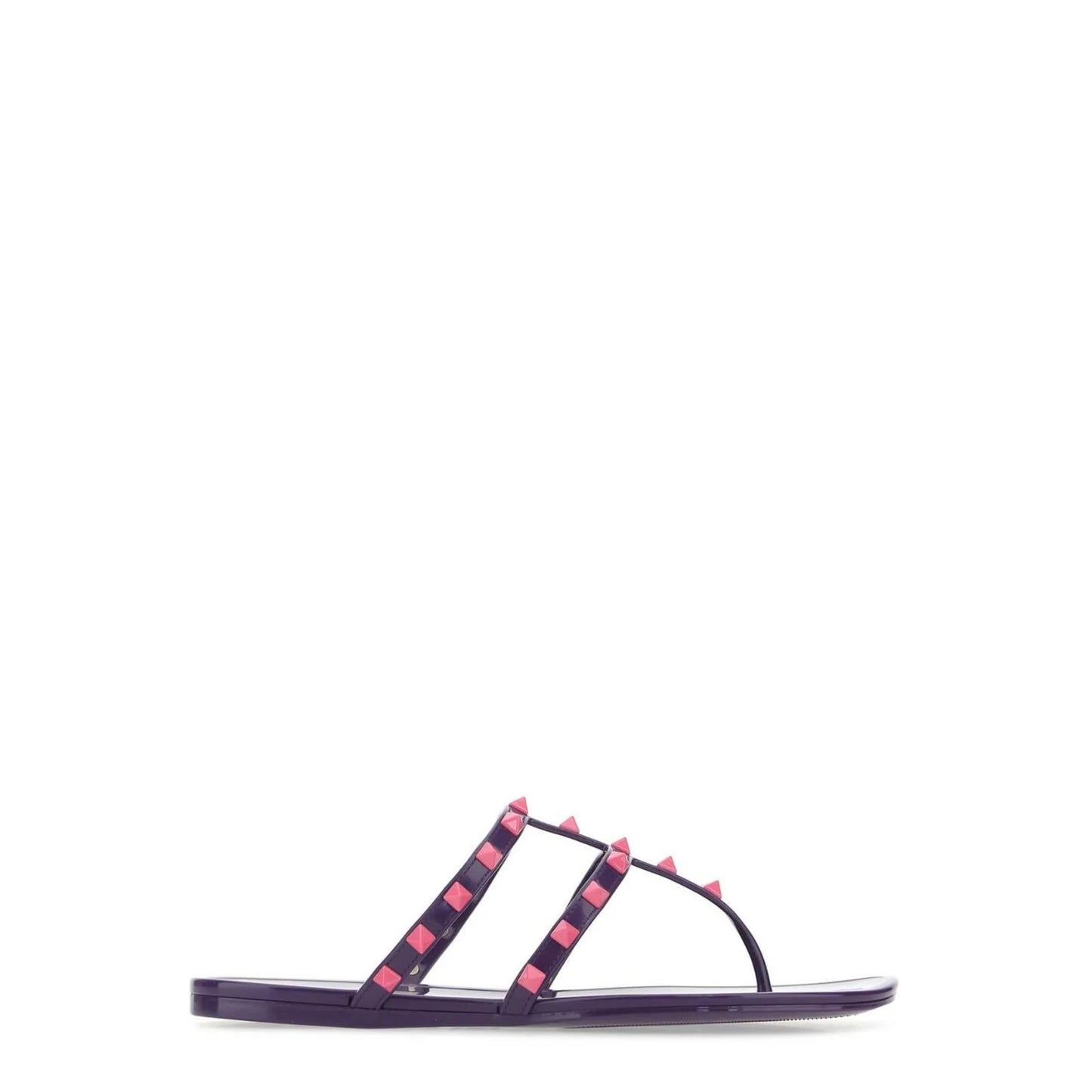 Valentino Garavani Rockstud Slip-On Sandals 41 Purple,Pink