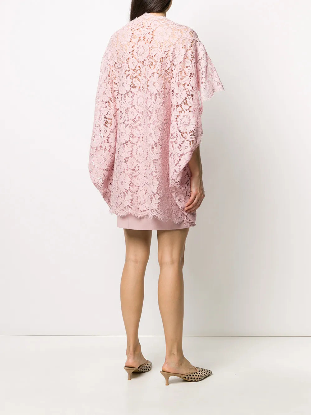 Valentino Garavani Lace Cape Shift Dress