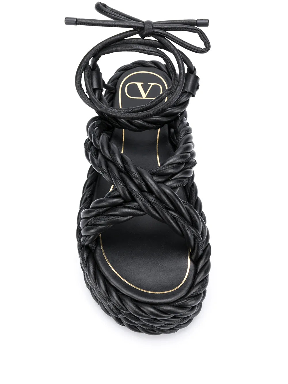 Valentino Garavani Rope Wedge Sandals 39 Black