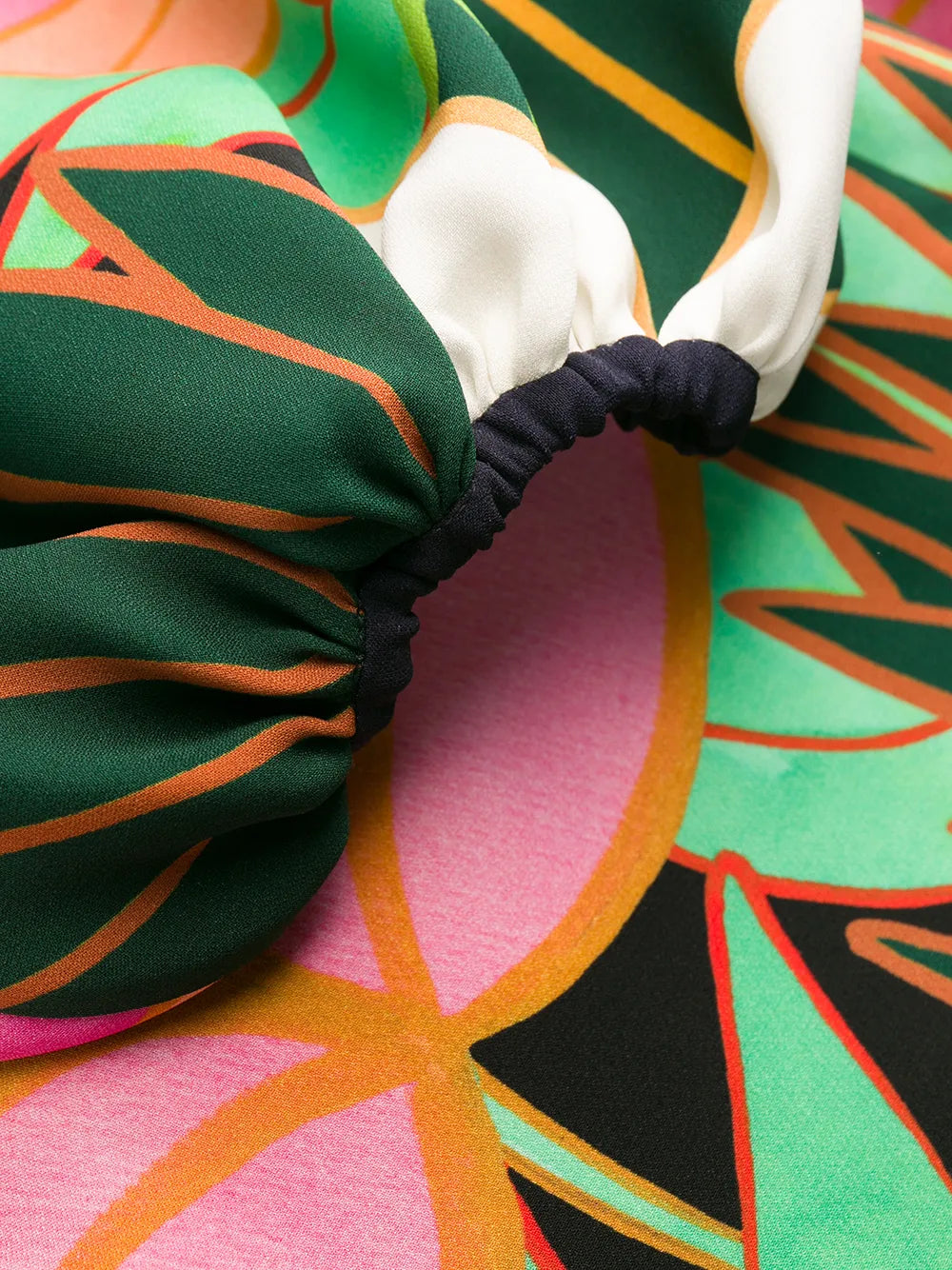 Valentino Garavani Panther In The Jungle Bow Collar Dress 42 Navy,Multicolor