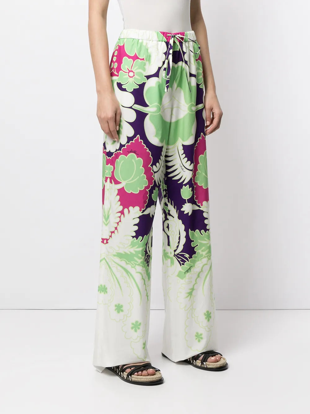 Valentino Printed Wide-Leg Trousers
