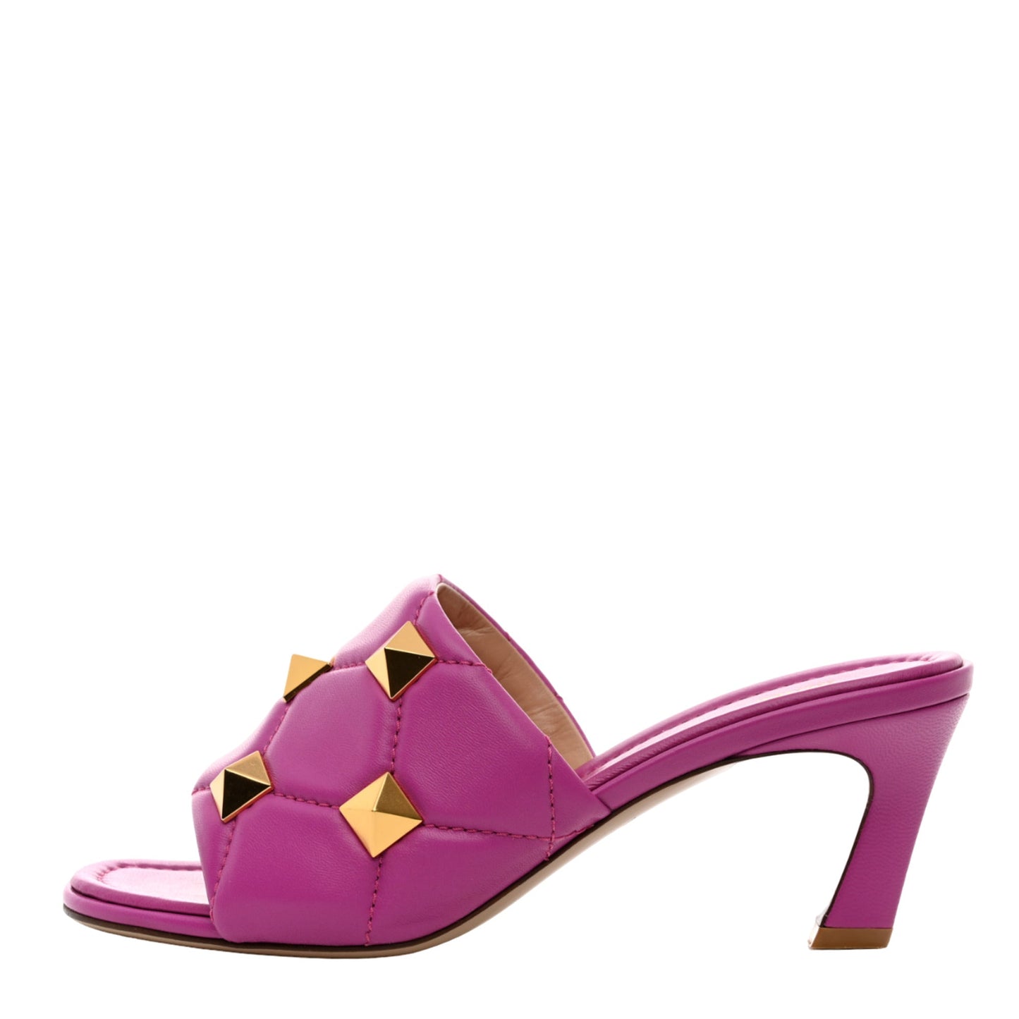 Valentino Garavani Roman Stud Leather Mules 36 Purple
