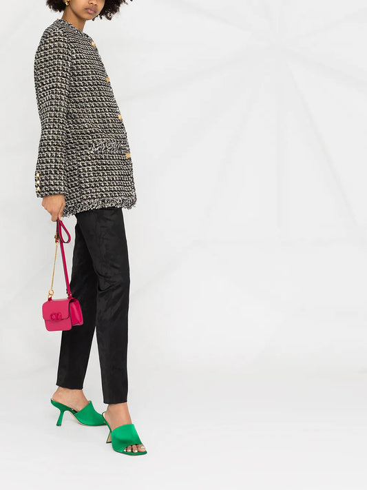 Valentino Garavani Tweed Sequin Embellished Jacket 48" Waist Black,Multicolor,Gold