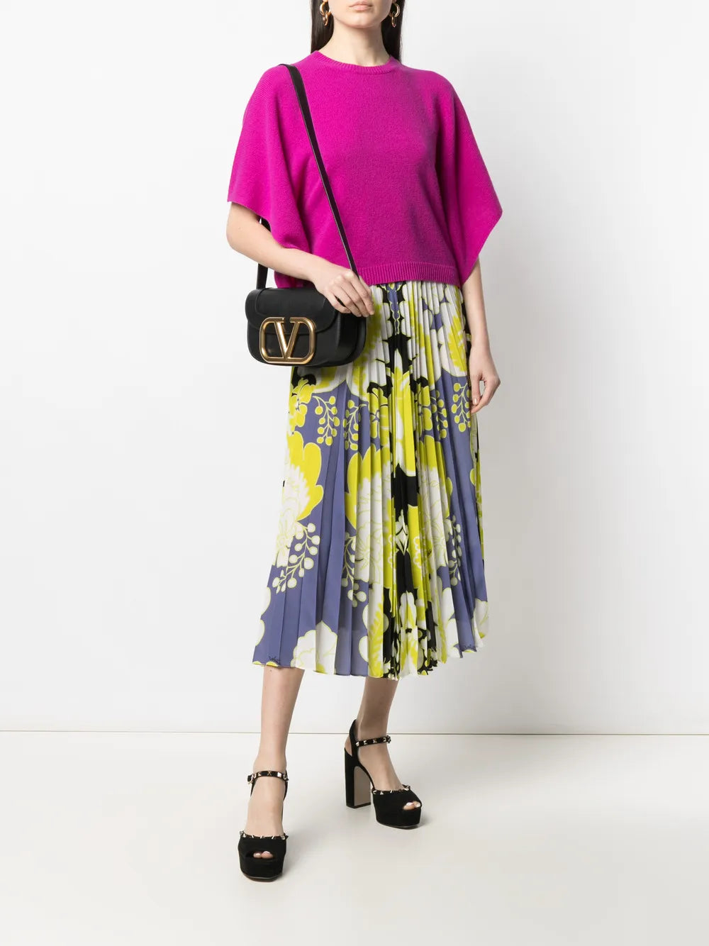Valentino Garavani Pleated Print Skirt
