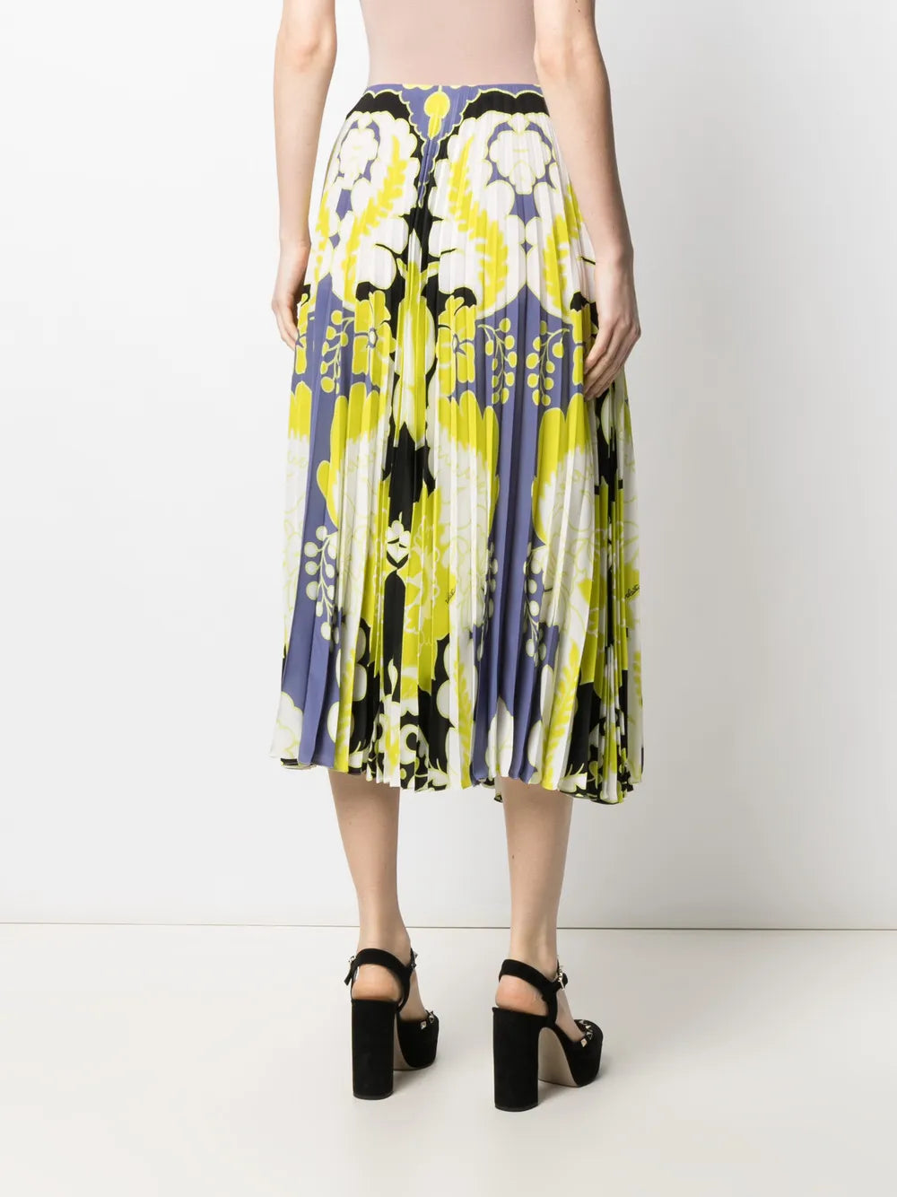 Valentino Garavani Pleated Print Skirt