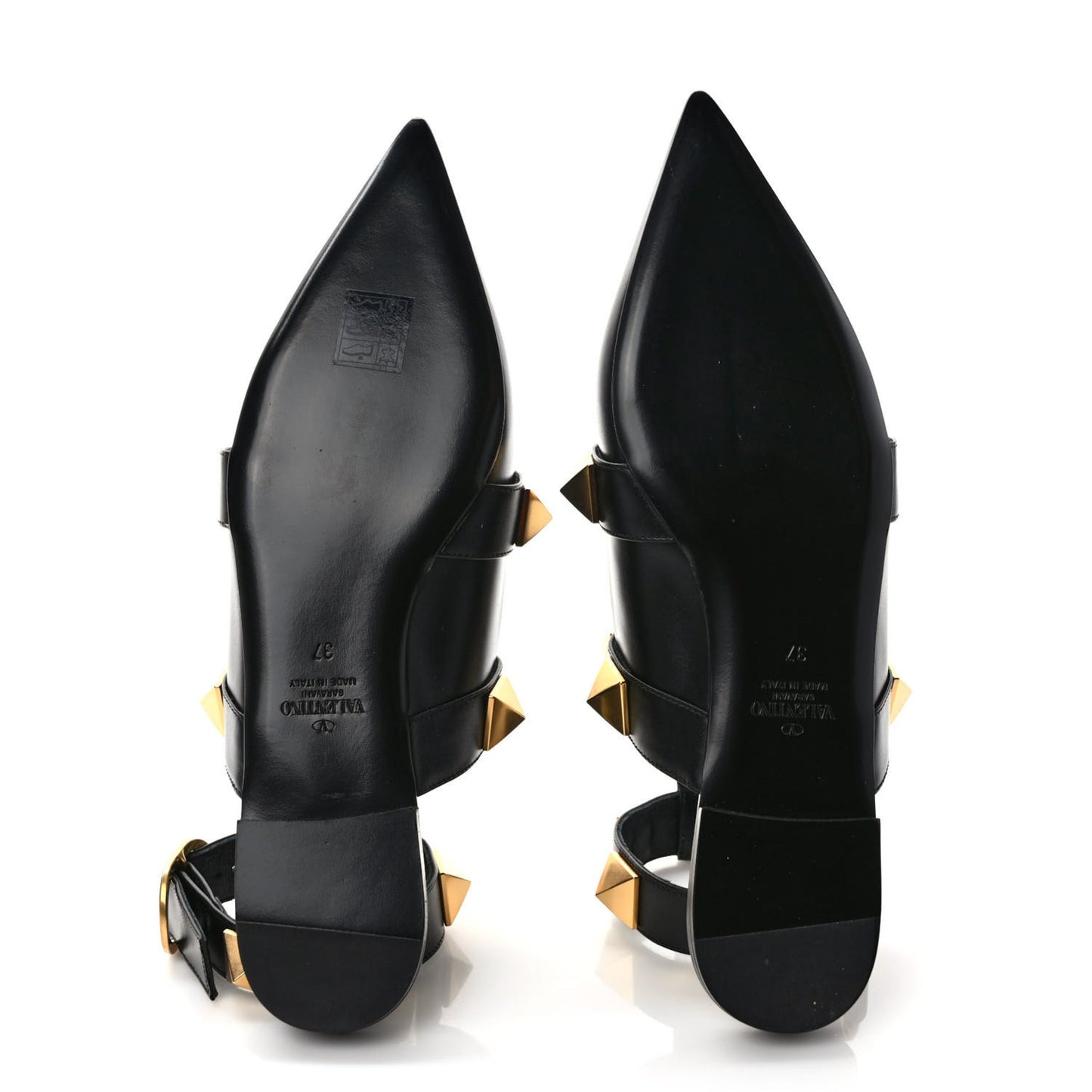 Valentino Garavani Roman Stud Calfskin Low Ballet Flat