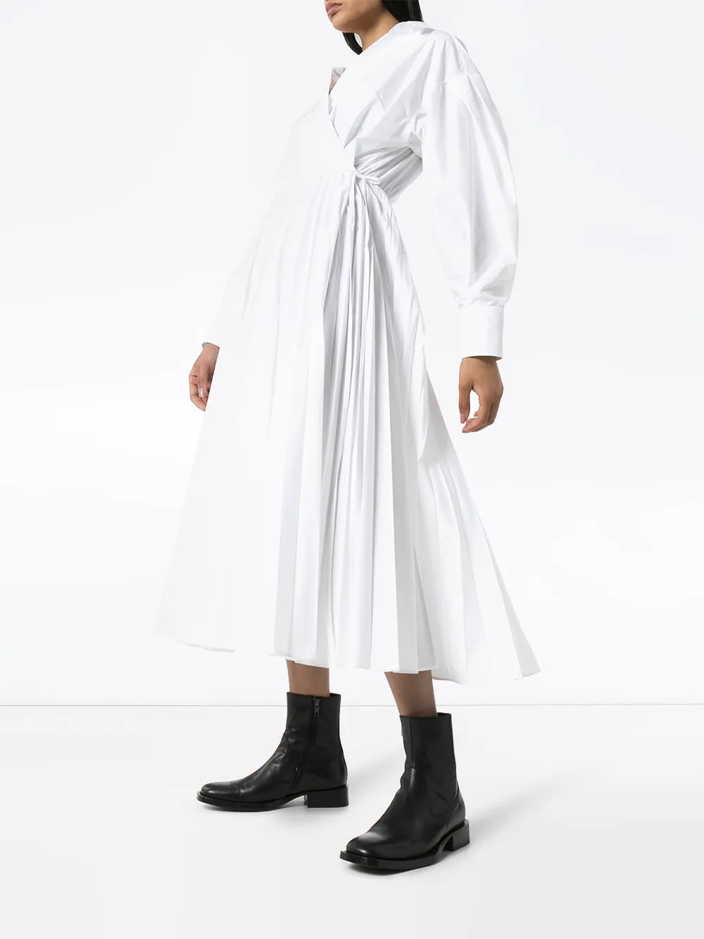 Valentino Garavani Wrap Pleated Shirt Dress