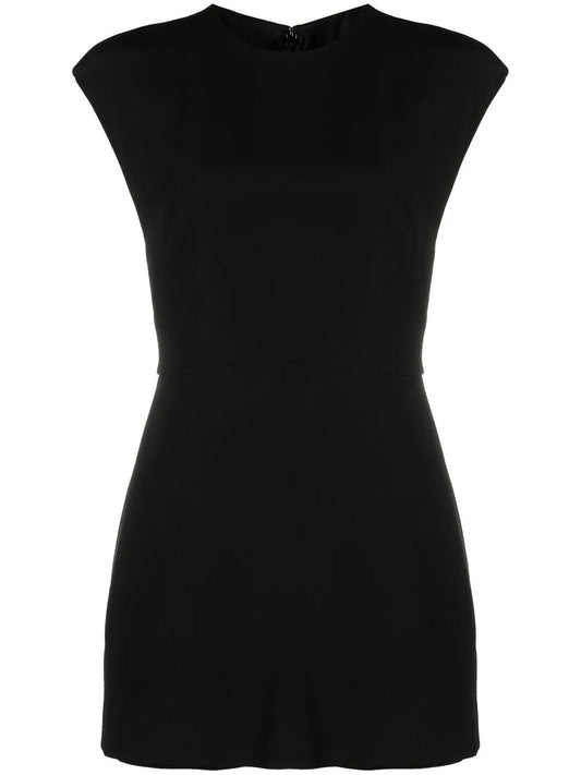 Valentino Garavani Round Neck Sleeveless Playsuit 40 Black