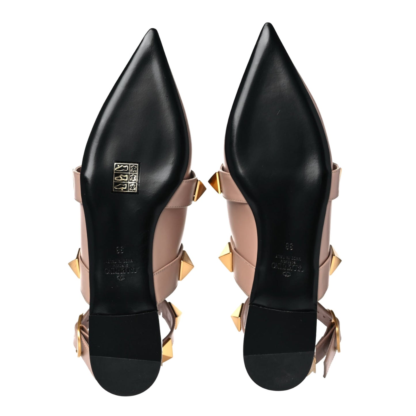 Valentino Garavani Roman Stud Calfskin Low Ballet Flat
