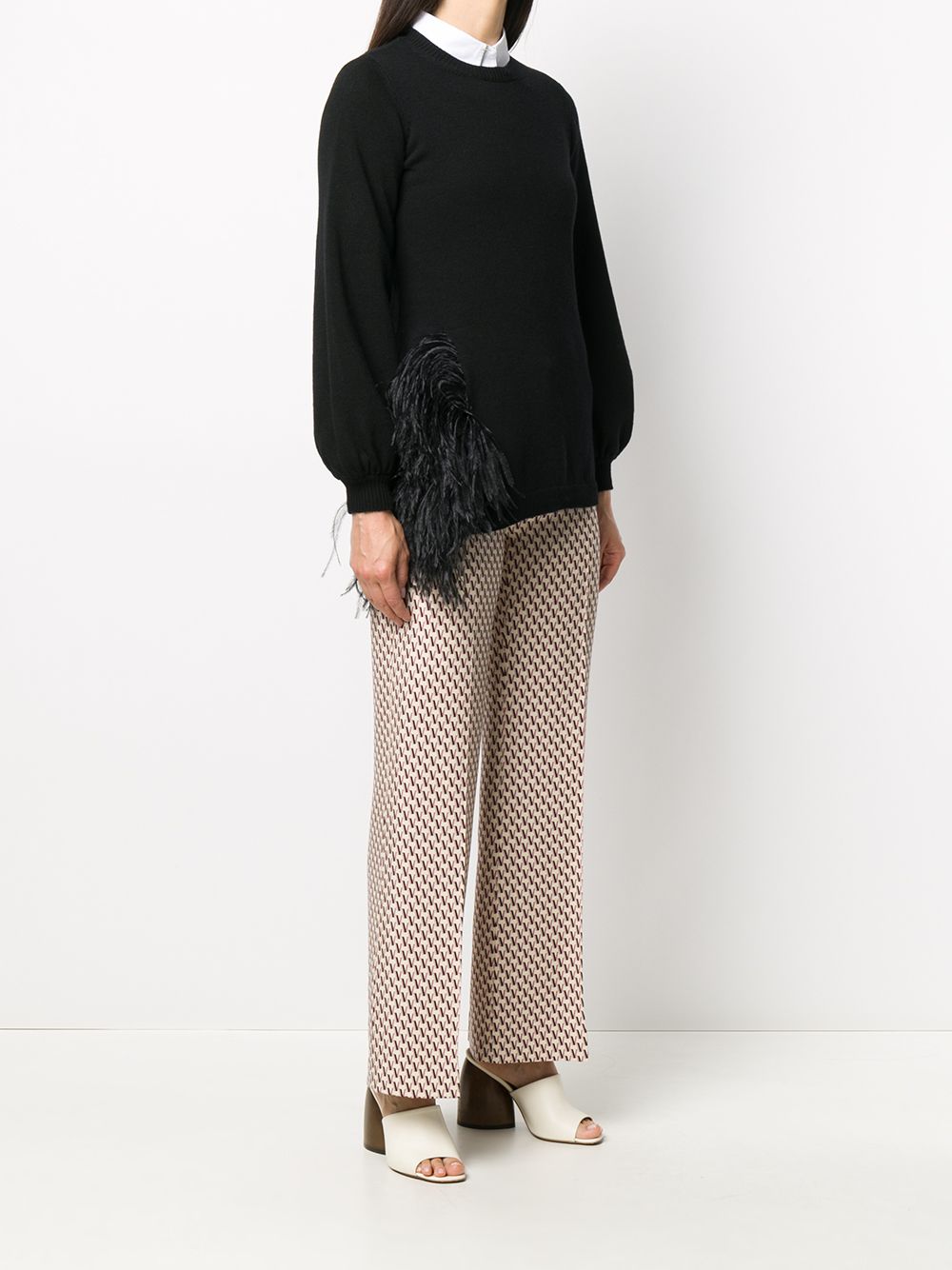 Valentino Garavani Feather Trim Jumper