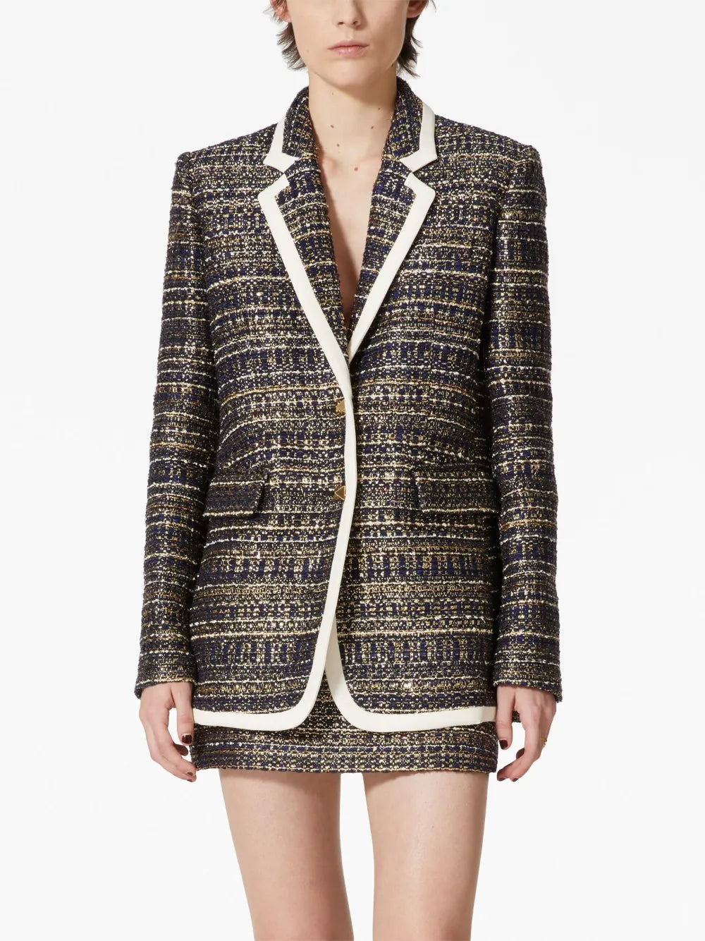 Valentino Garavani Tweed Party Single-Breasted Blazer