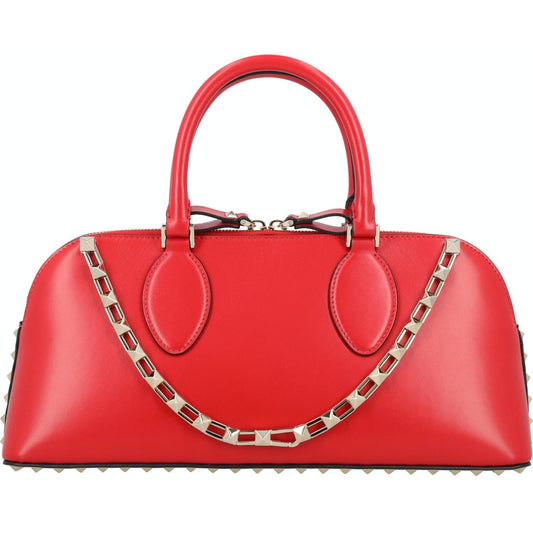 Valentino Garavani Leather Rockstud East-West Handbag ONE SIZE Red