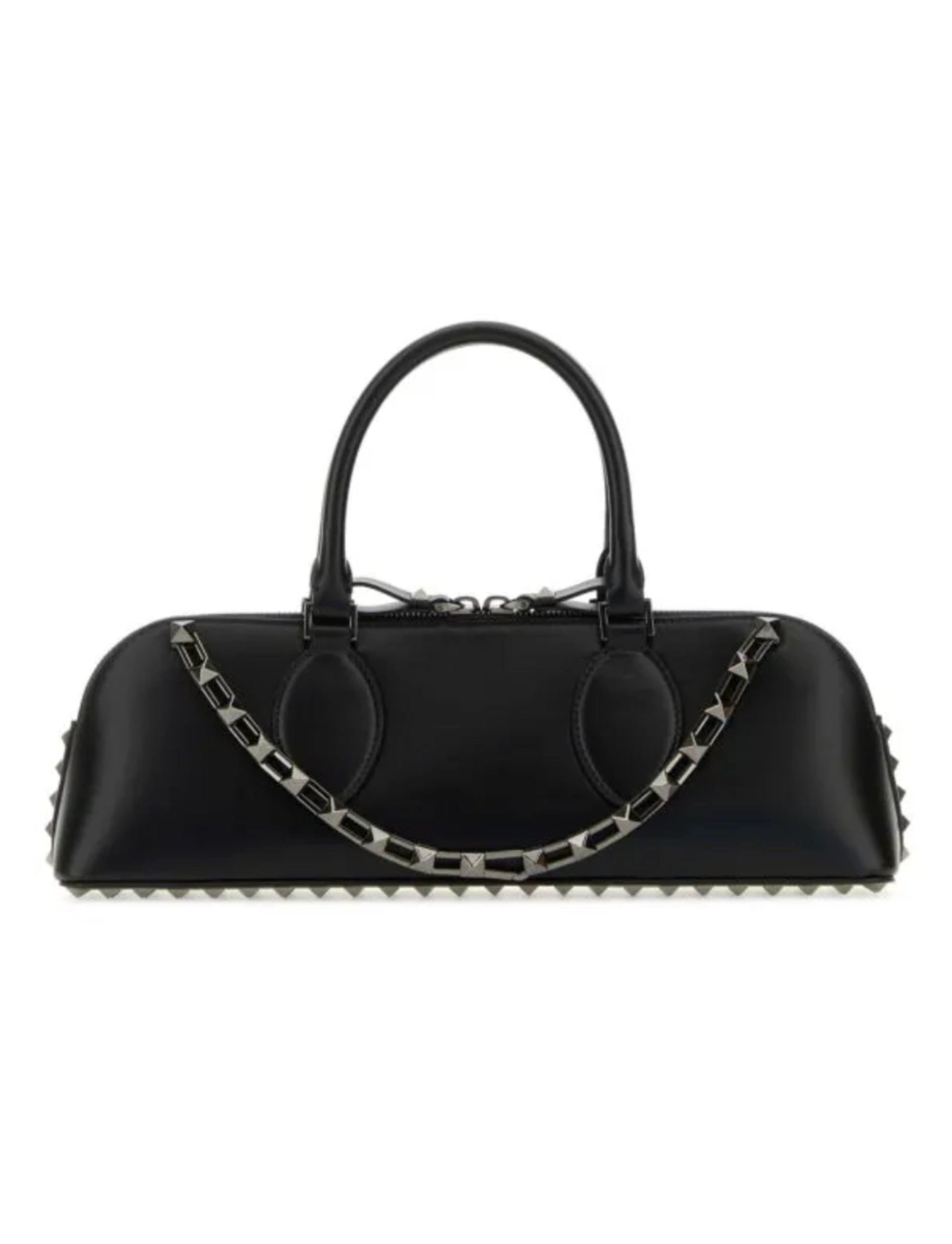 Valentino Garavani Leather Rockstud East-West Handbag ONE SIZE Black