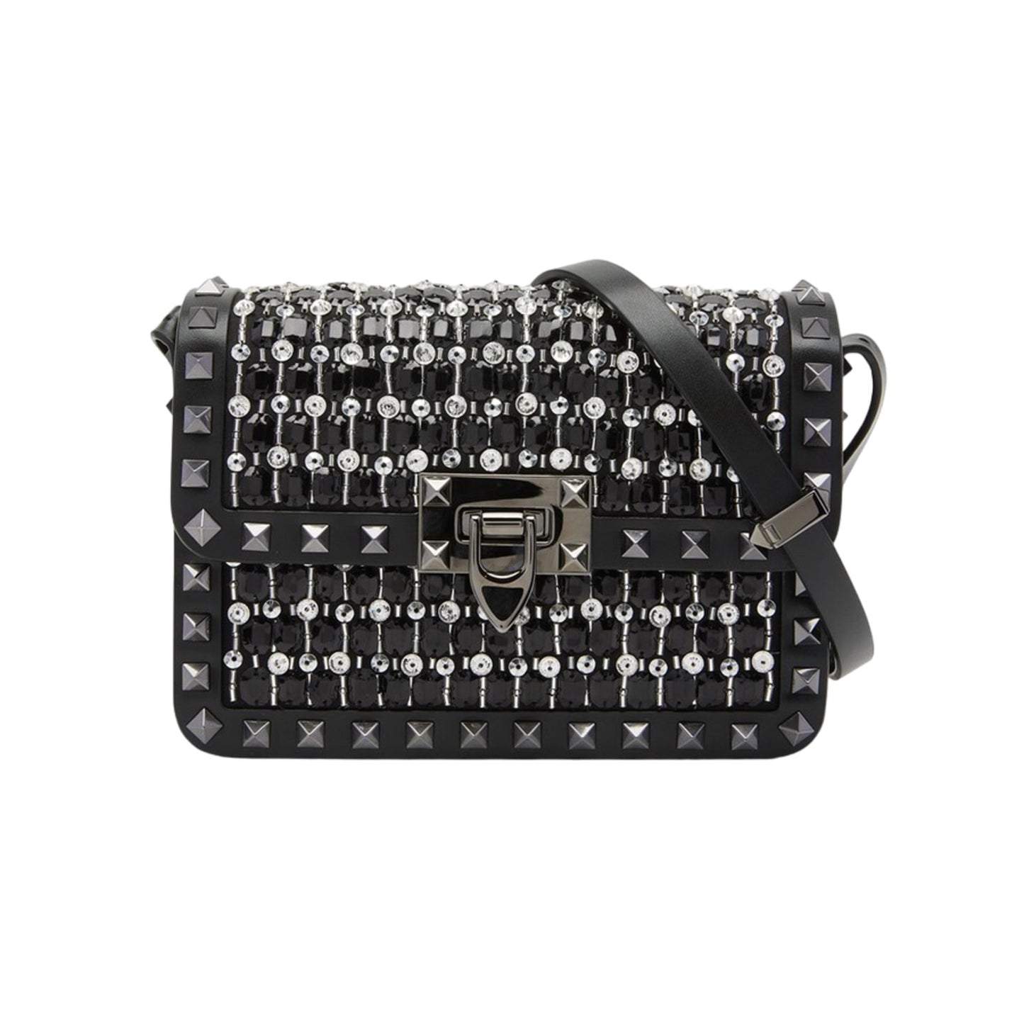 Valentino Garavani Small Rockstud Rhinestone Shoulder Bag ONE SIZE Black
