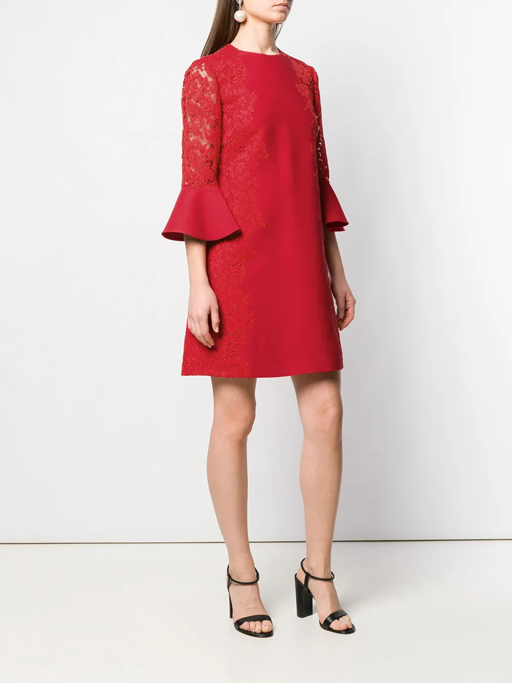 Valentino Garavani Floral Lace Panel Shift Dress