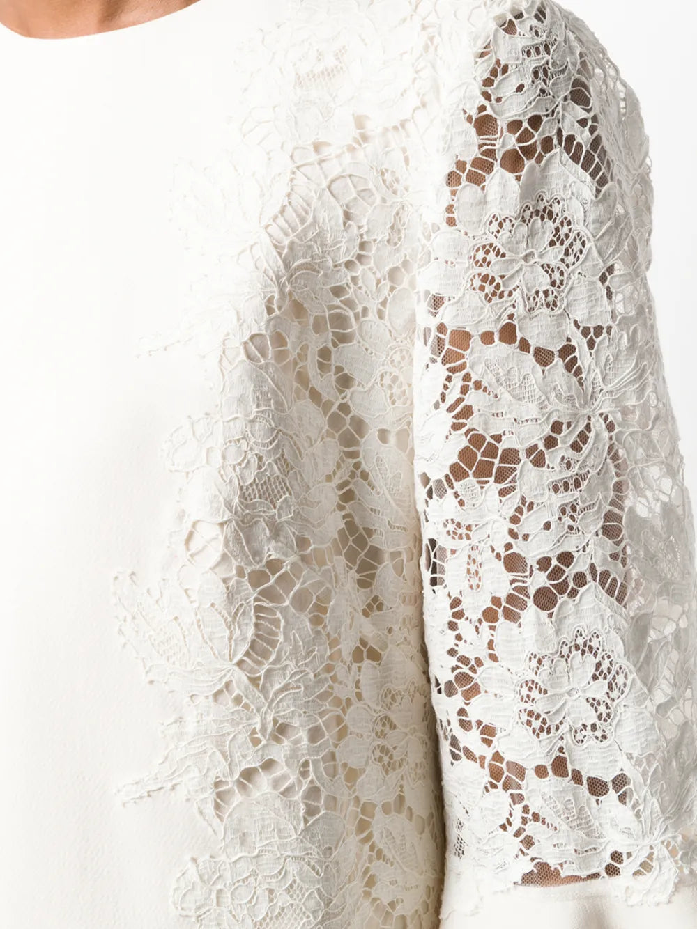 Valentino Garavani Heavy Lace Dress 42 Ivory