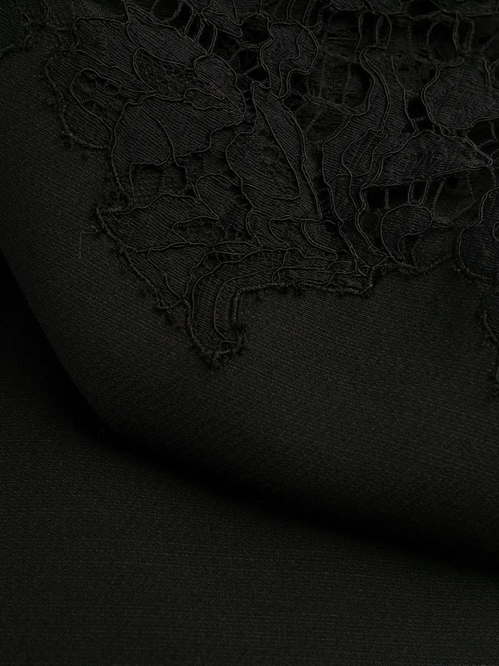 Valentino Garavani Cape-Style Lace-Embellished Dress 42 Black