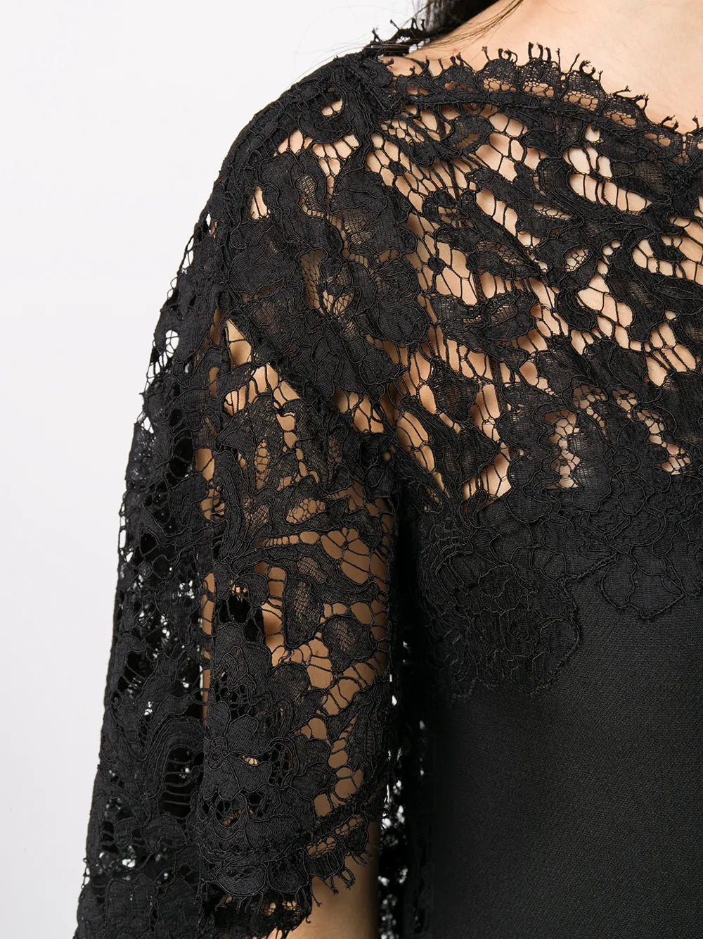 Valentino Garavani Cape-Style Lace-Embellished Dress
