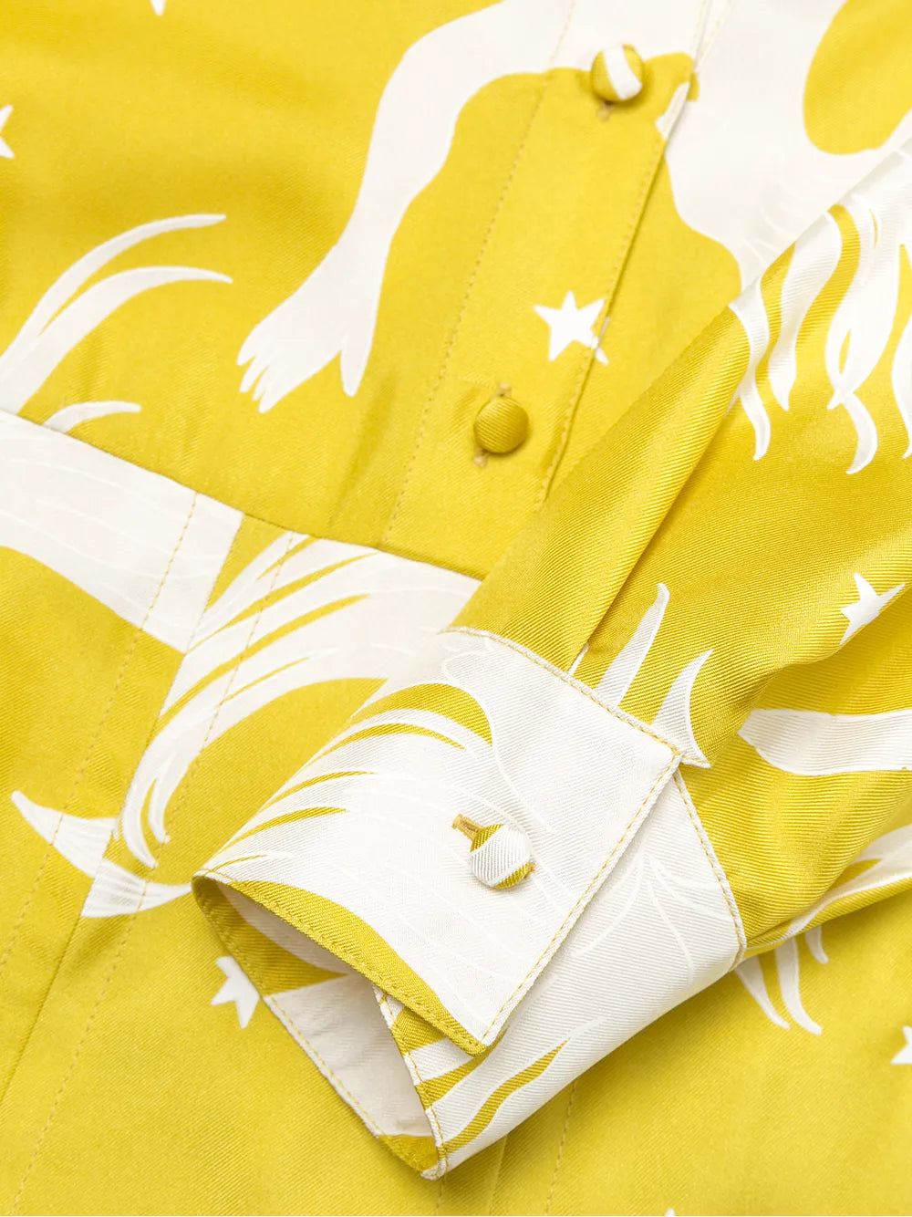 Valentino Garavani Printed Silk Twill Dress 38 Yellow