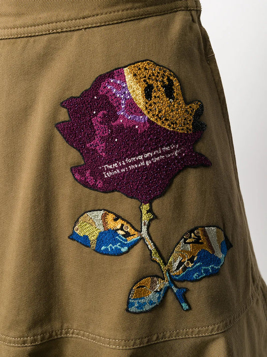 Valentino Garavani X Undercover Sequin Embroidery Skirt 38 Green,Multicolor