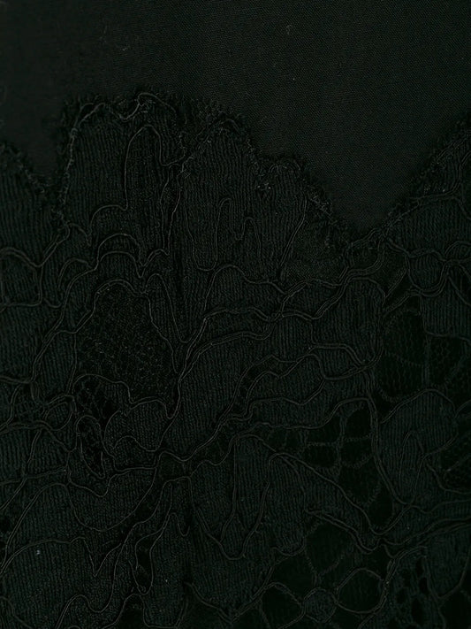 Valentino Garavani Short Button-Up Lace Dress 44 Black