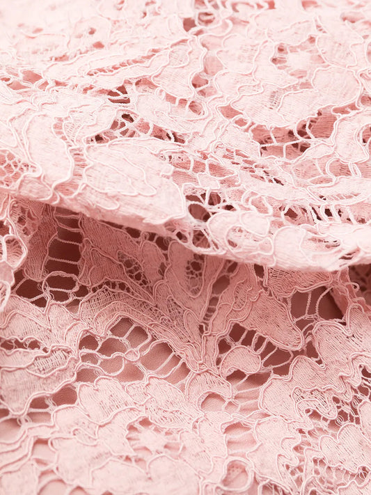 Valentino Garavani Lace Cape Shift Dress 46 Pink