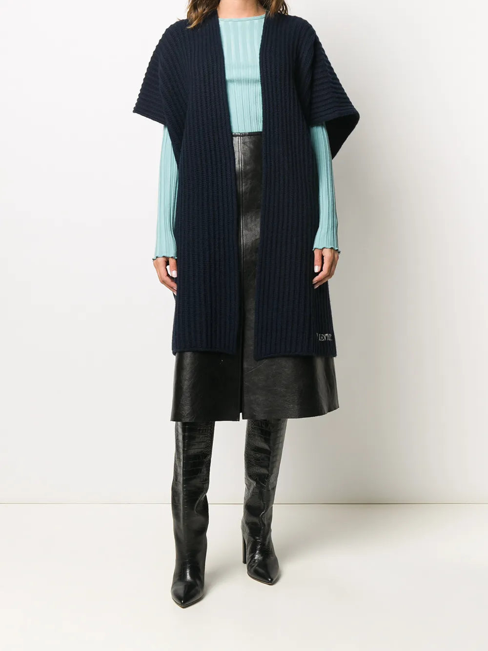 Valentino DRESS Woman BLACK/AVORY/WATER LILAC