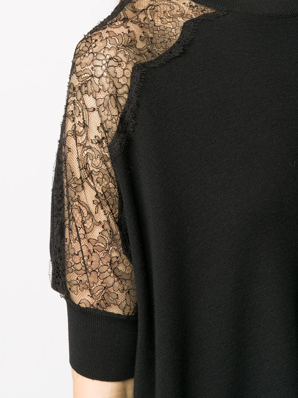 Valentino Garavani Lace Panel Detail Knitted Top Regular 4 (S) Navy,Black