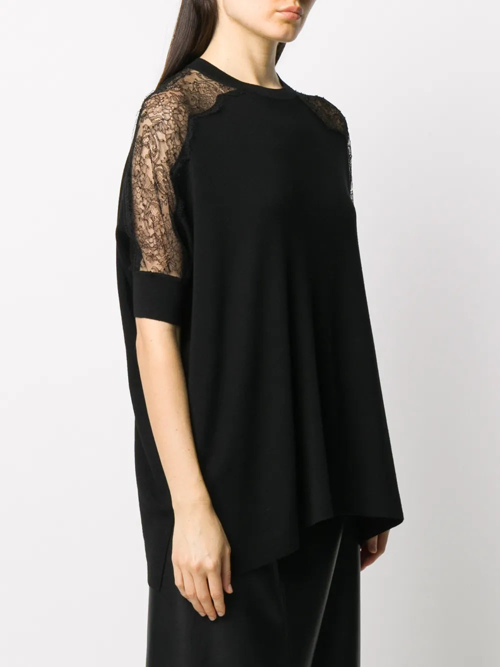 Valentino Garavani Lace Panel Detail Knitted Top