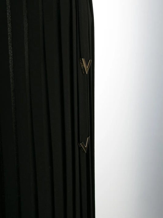 Valentino Garavani Pleated Midi Skirt 40 Black