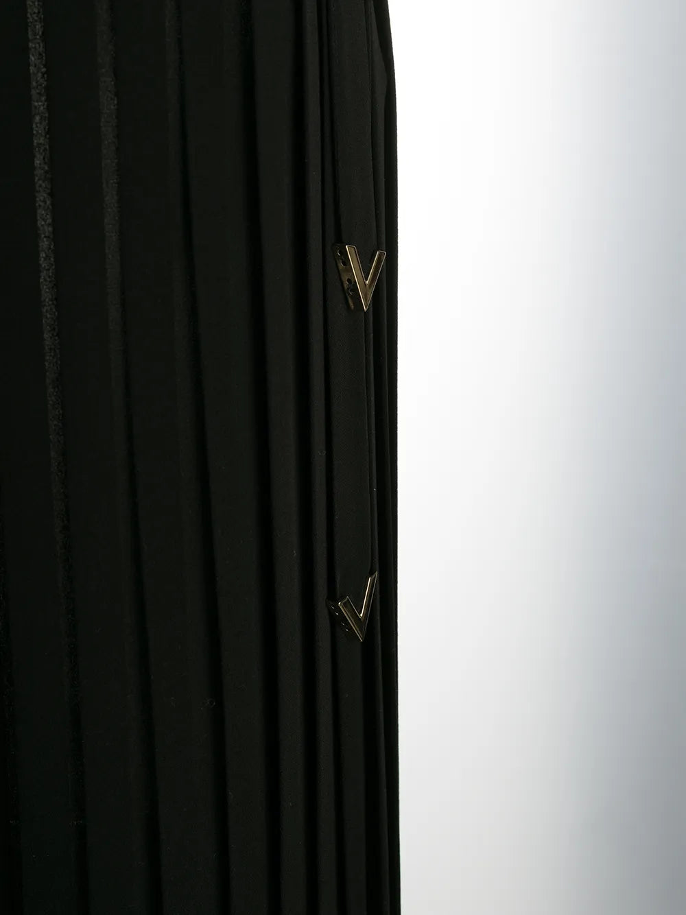 Valentino Garavani Pleated Midi Skirt 42 Black