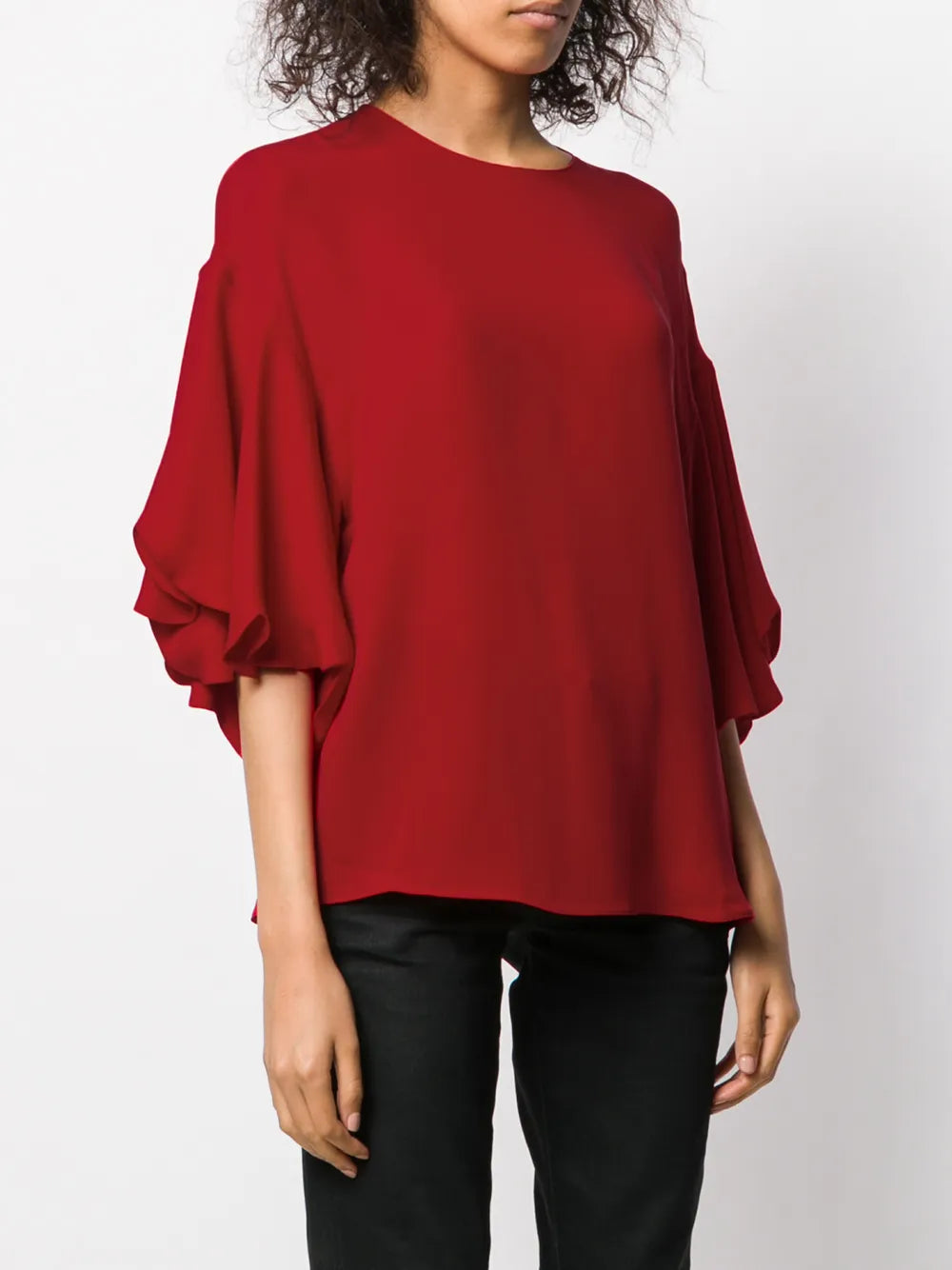 Valentino Garavani Frilled Tulip-Sleeve Blouse