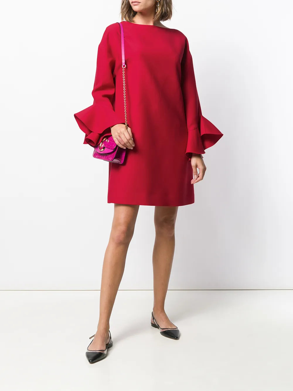 Valentino Garavani Trumpet-Sleeve Shift Dress