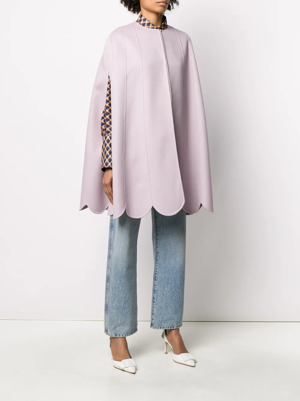 Valentino Garavani Scalloped Hem Cape
