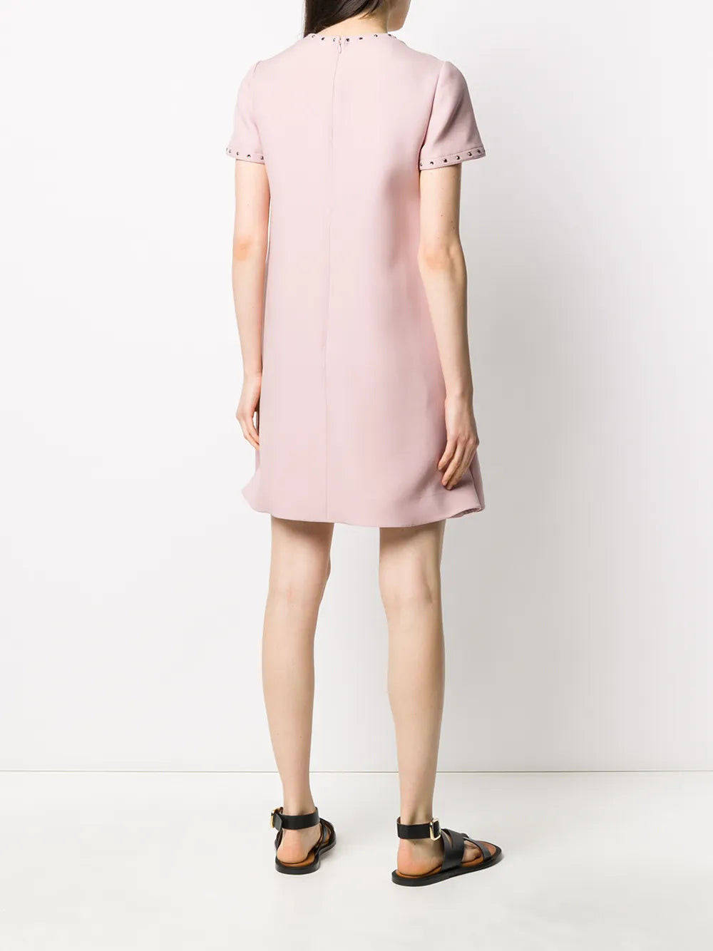 Valentino Garavani Embellished Trim Flared Dress