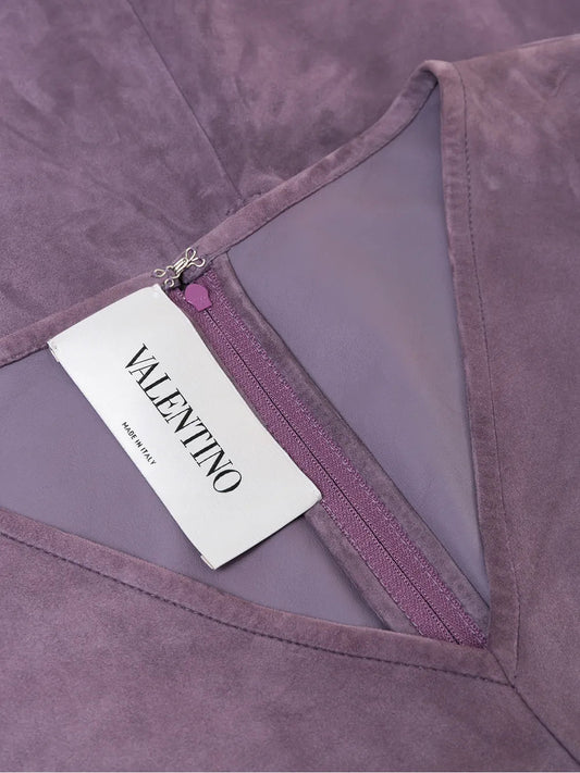 Valentino Garavani Panelled Flared Dress 40 Violet,Gray
