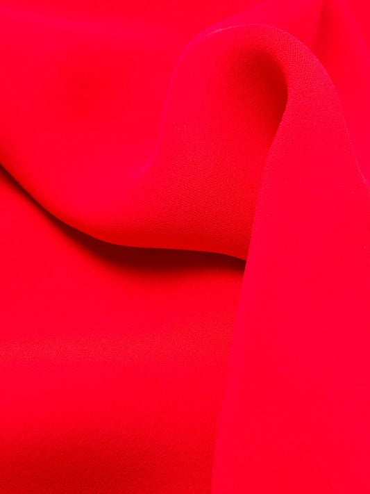 Valentino Garavani Cape-Style V-Neck Silk Midi-Dress 40 Red