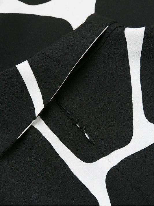 Valentino Garavani Giraffe Print Silk Mini Dress 40 Ivory,Black