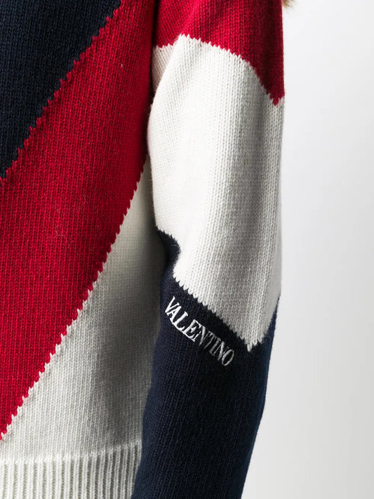 Valentino Garavani Logo Jumper Regular 0 (XS) Navy,Ivory,Cremisi