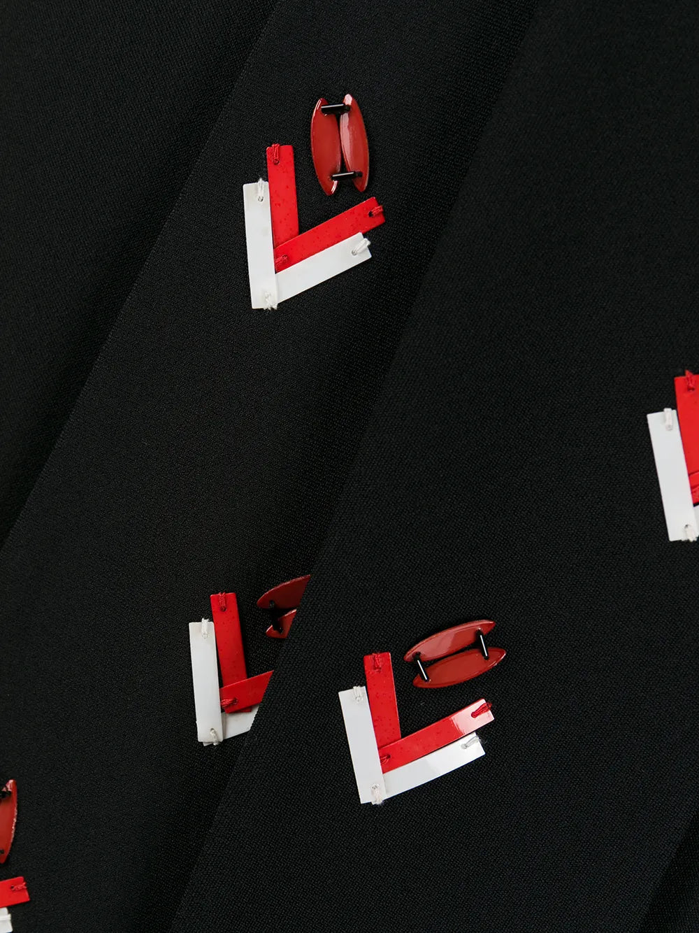 Valentino Garavani Sequin-Detail Long-Sleeve Dress 42 Black,Multicolor